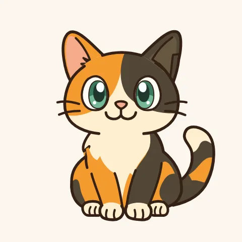 Gibble, a gold and charcoal calico kitten with jade-green eyes, a cream chest, and white socks